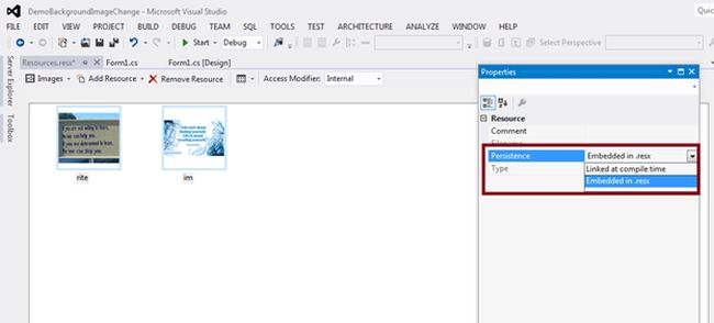 select persistence properties